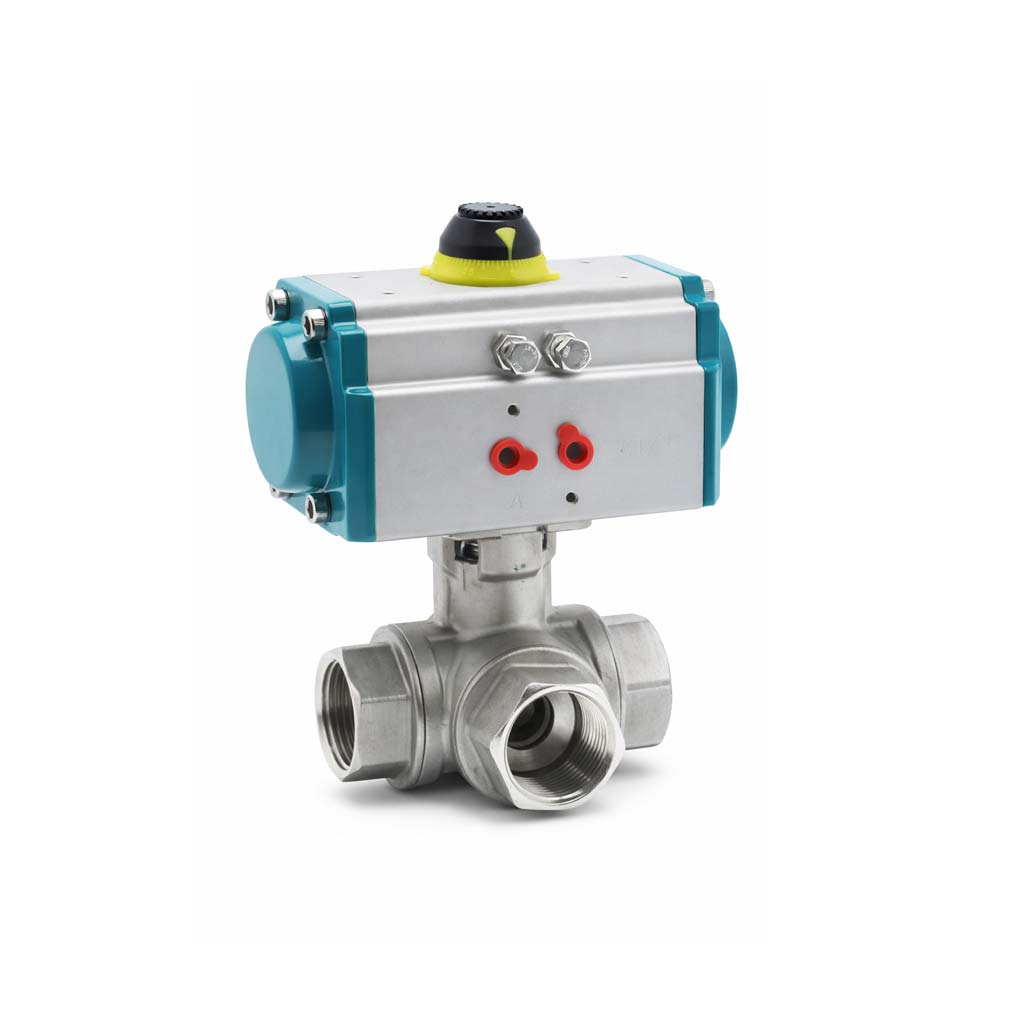 Pnömatik Aktüatörlü 3 Yollu Paslanmaz Vanalar